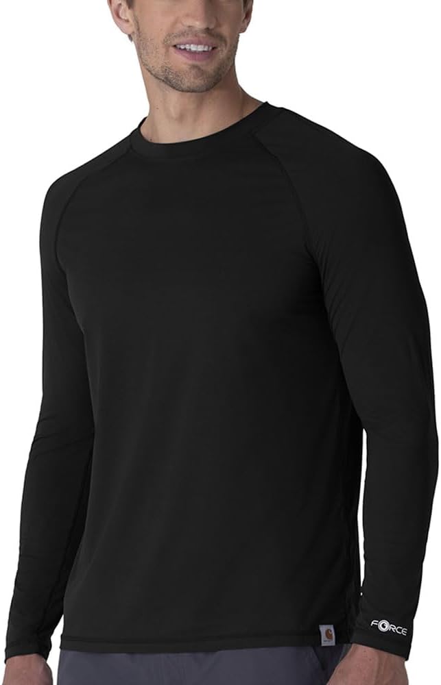 Carhartt Scrubs C32002 Force® Modern-Fit Long Sleeve Tee - Black