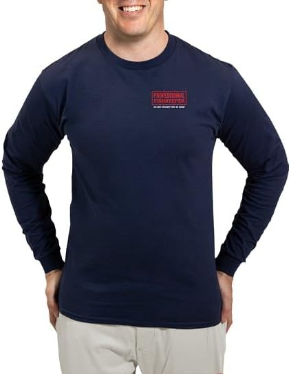 CafePress Professional Fishkeeper Long Sleeve Dark T Shirt Unisex Cotton Long Sleeve T-Shirt - Navy