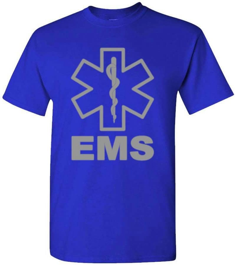 Cold Harbor EMS High Visibility Cotton Unisex T-Shirt Mens Womens Police Staff Security Emergency Hi Vis Safety Tee - Red