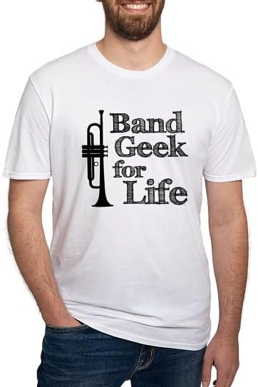 CafePress Trumpet Band Geek Fitted T Shirt Men's Semi-Fitted Classic Cotton T-Shirt - White