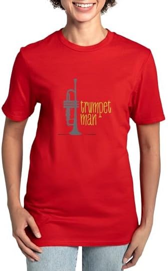 CafePress Trumpet Man Women's Classic T Shirt Women's Relaxed Fit Classic Cotton T-Shirt - Red