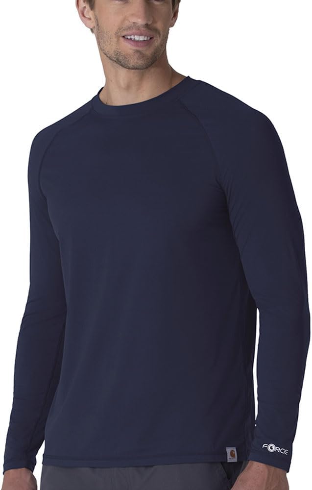 Carhartt Scrubs C32002 Force® Modern-Fit Long Sleeve Tee - Navy