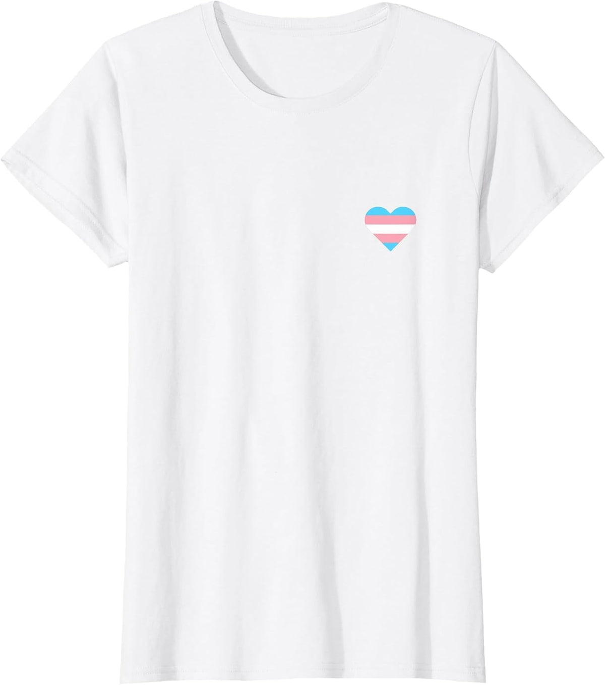 Heart Subtle Trans Pride Flag Transgender Rights LGBTQ Ally T-Shirt - White