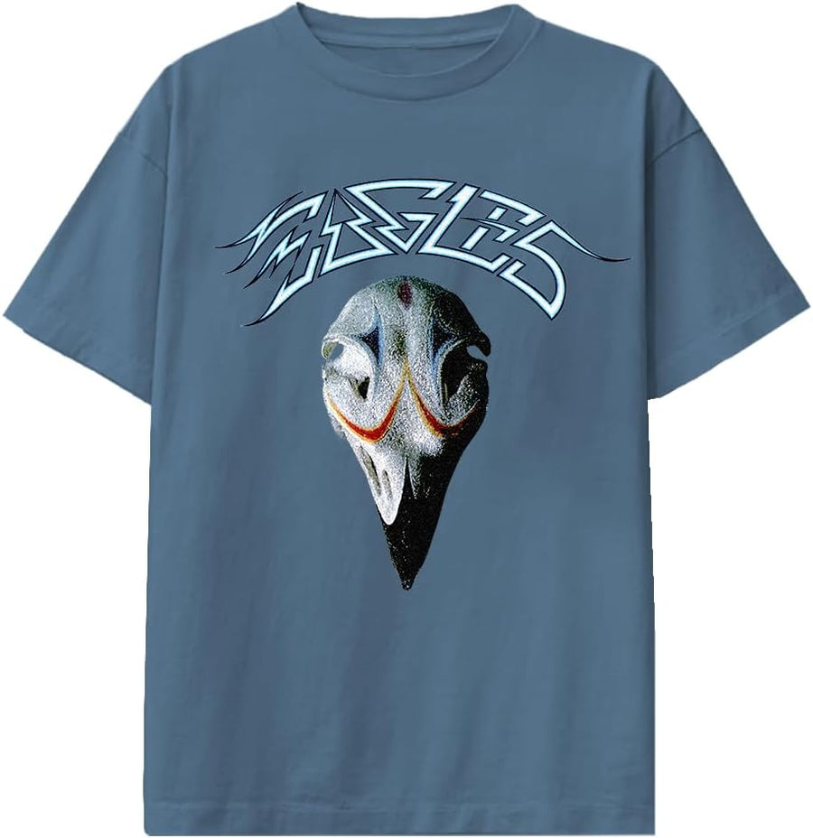 Eagles Unisex Adult Official Merch California Greatest Hits Album Cover T-Shirt, Dusk Blue - Dusk Blue