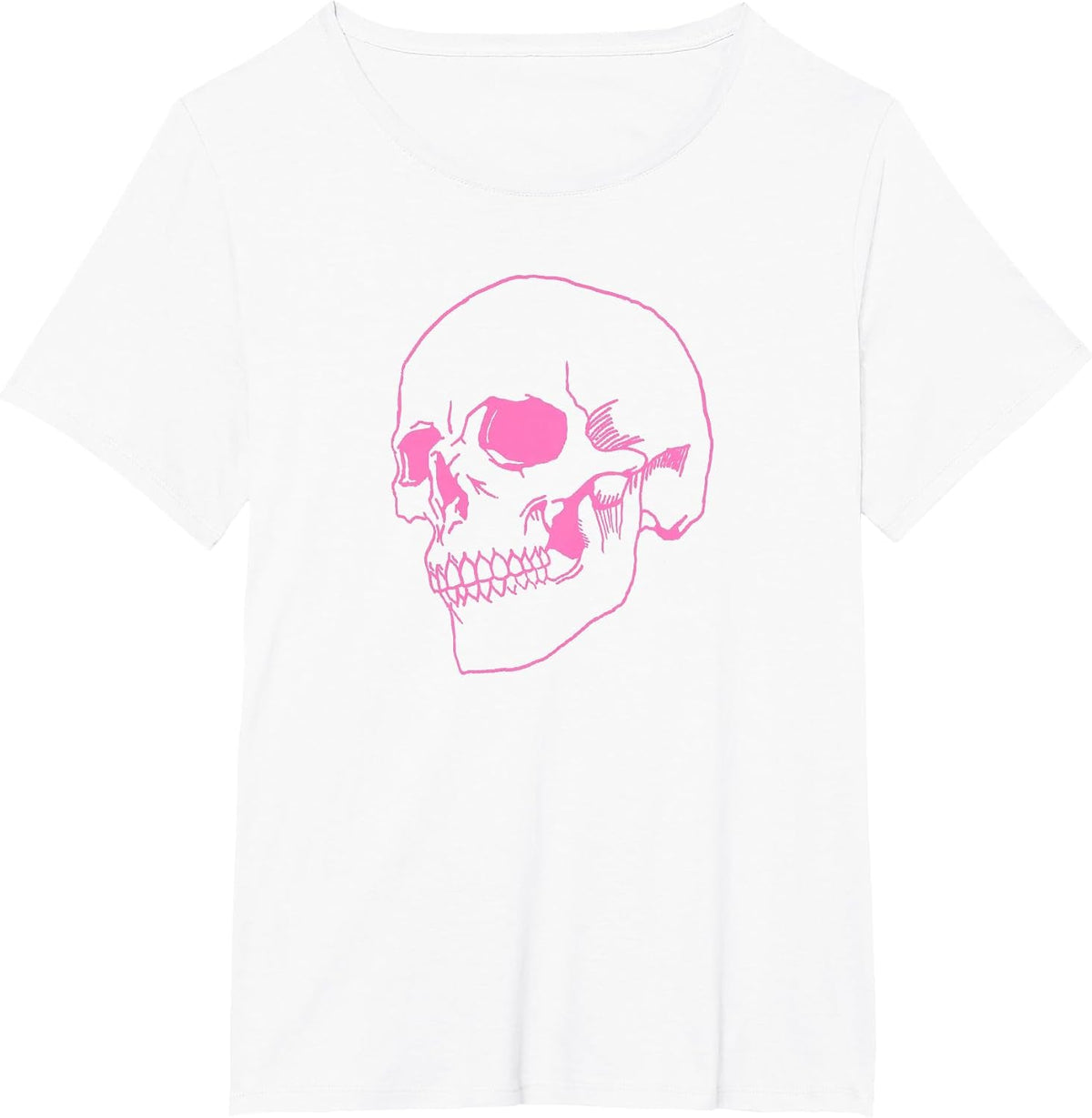 Spooky Halloween Skeleton Pastel Goth Soft Grunge Pink Skull T-Shirt - White