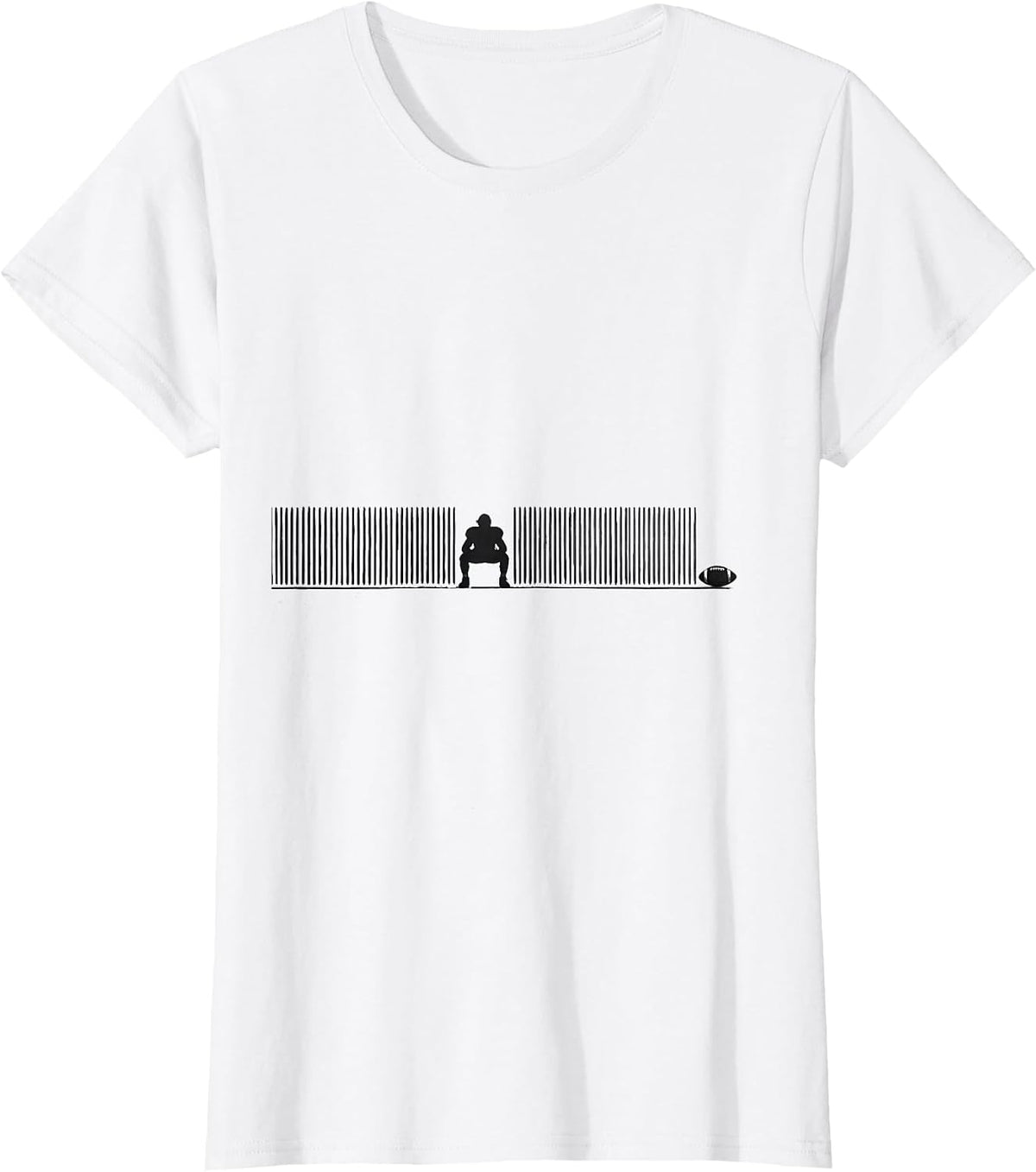 Women's Football Lineman Minimalist Fan Humor T-Shirt - White