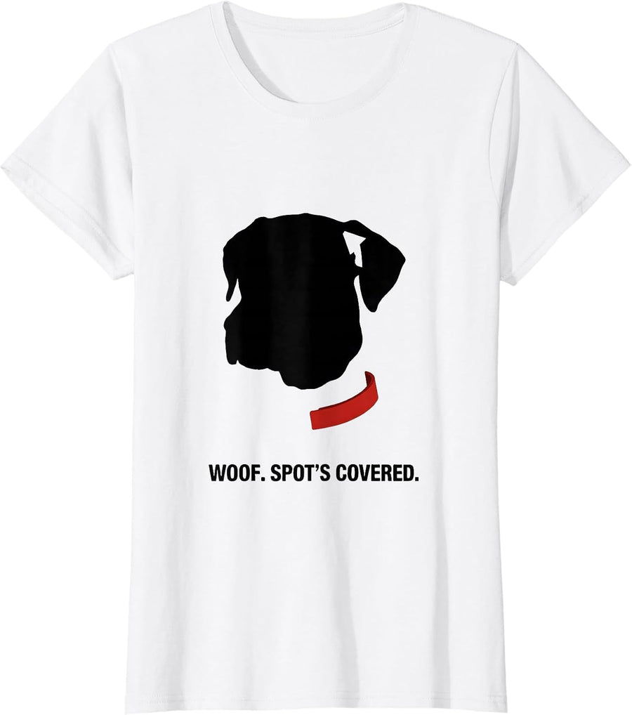 Women's Woof Spot's Covered Funny Lazy Halloween Dalmatian Costume T-Shirt - White