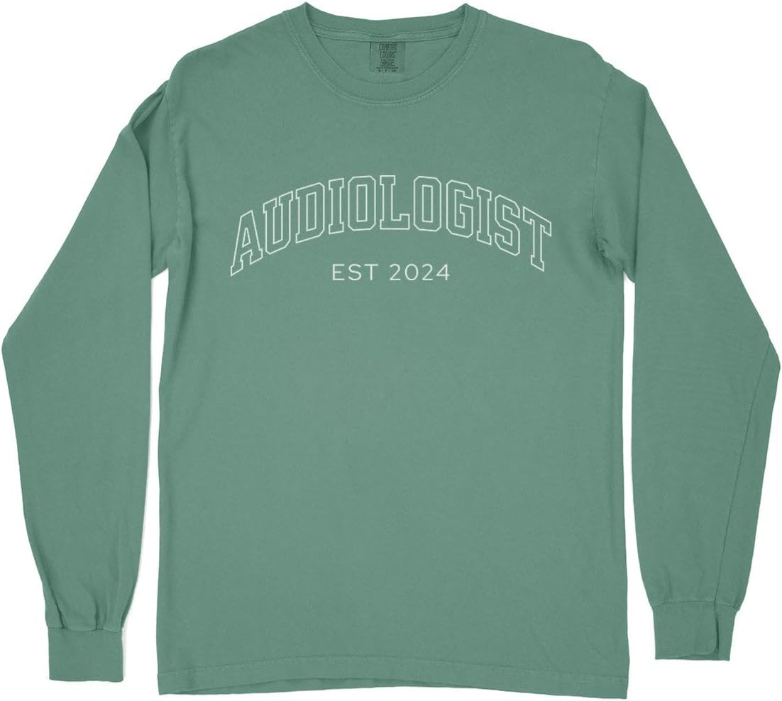 2024 Audiologist Comfort Colors Long Sleeve Tee Unisex - Light Green