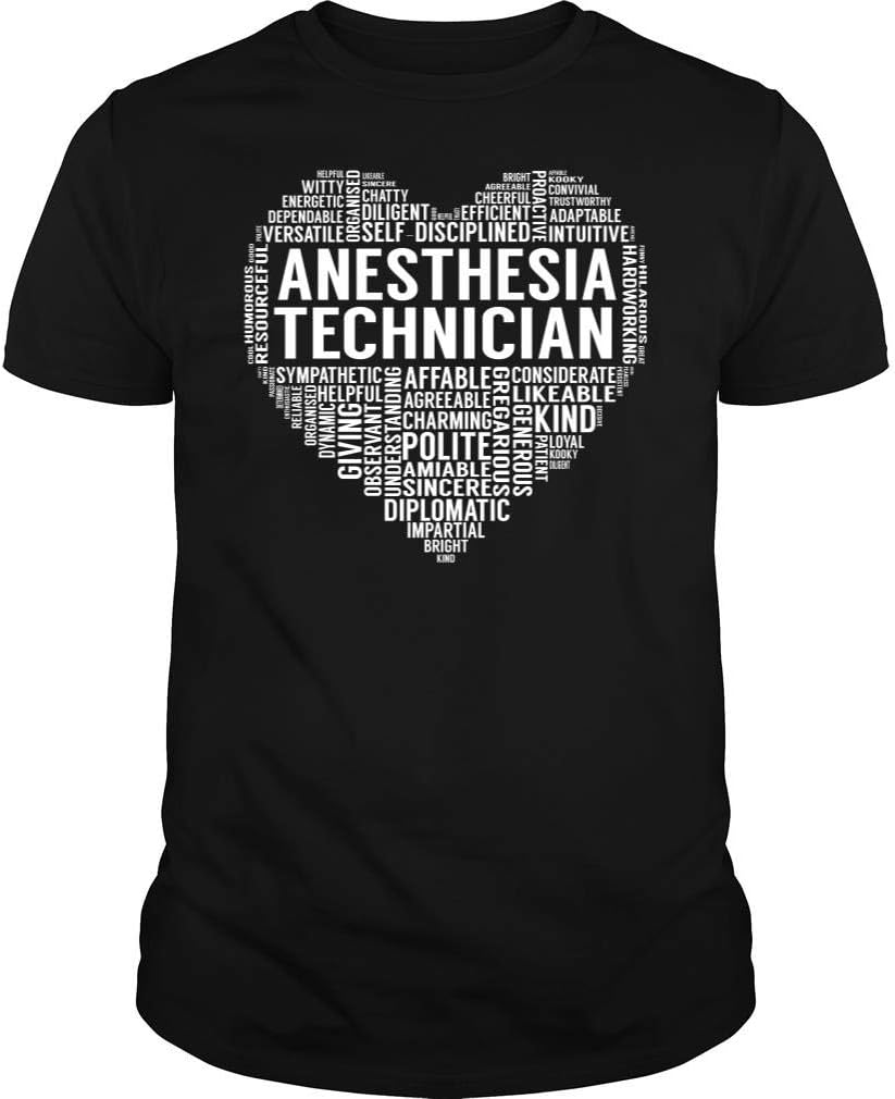 Anesthesia Technician Heart - Unisex Tee - Black