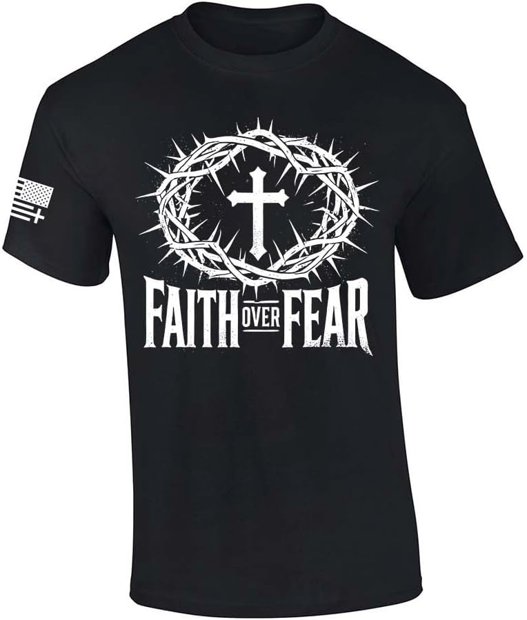Trenz Shirt Co. Faith Over Fear Crown of Thorns Tee - Black
