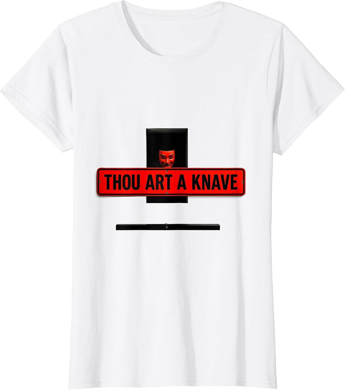 Women's Thou art a knave Minimalist Shakespeare Quote Theater Humor T-Shirt - White