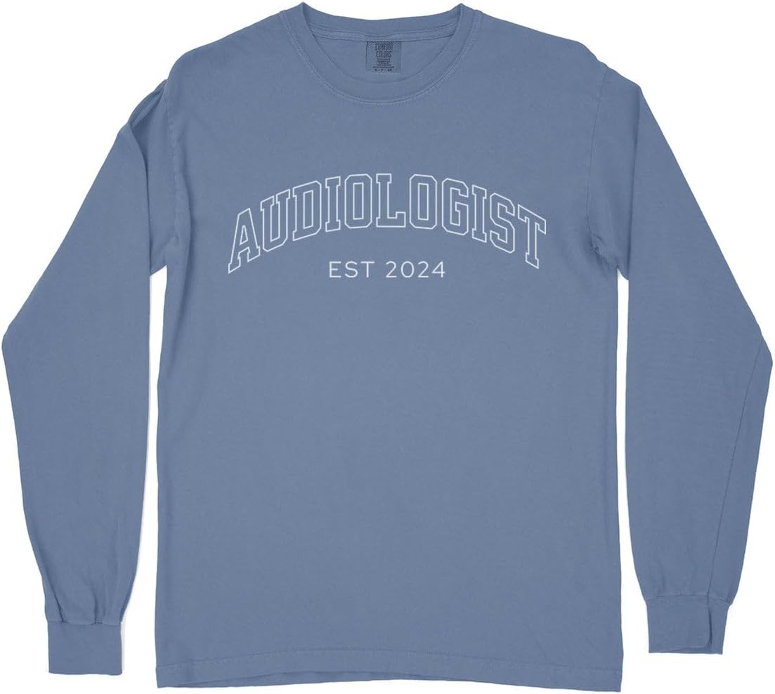 2024 Audiologist Comfort Colors Long Sleeve Tee Unisex - Blue Jean
