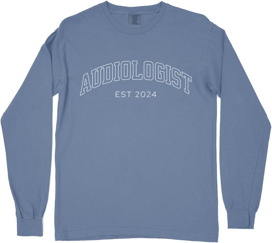2024 Audiologist Comfort Colors Long Sleeve Tee Unisex - Blue Jean