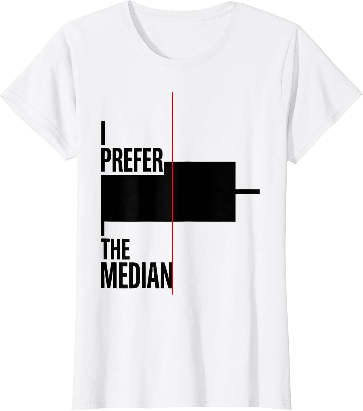 I Prefer The Median Funny Math Teacher Gift Math Nerd Humor T-Shirt - White