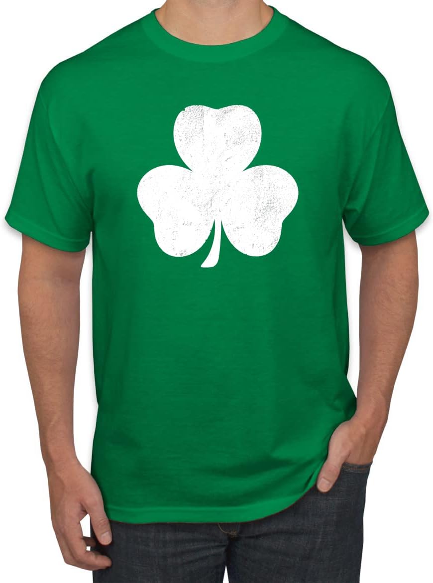 Vintage White Lucky Charm Irish Clover St. Patrick's Day Men's Graphic T-Shirt - Kelly\/Paddys Day