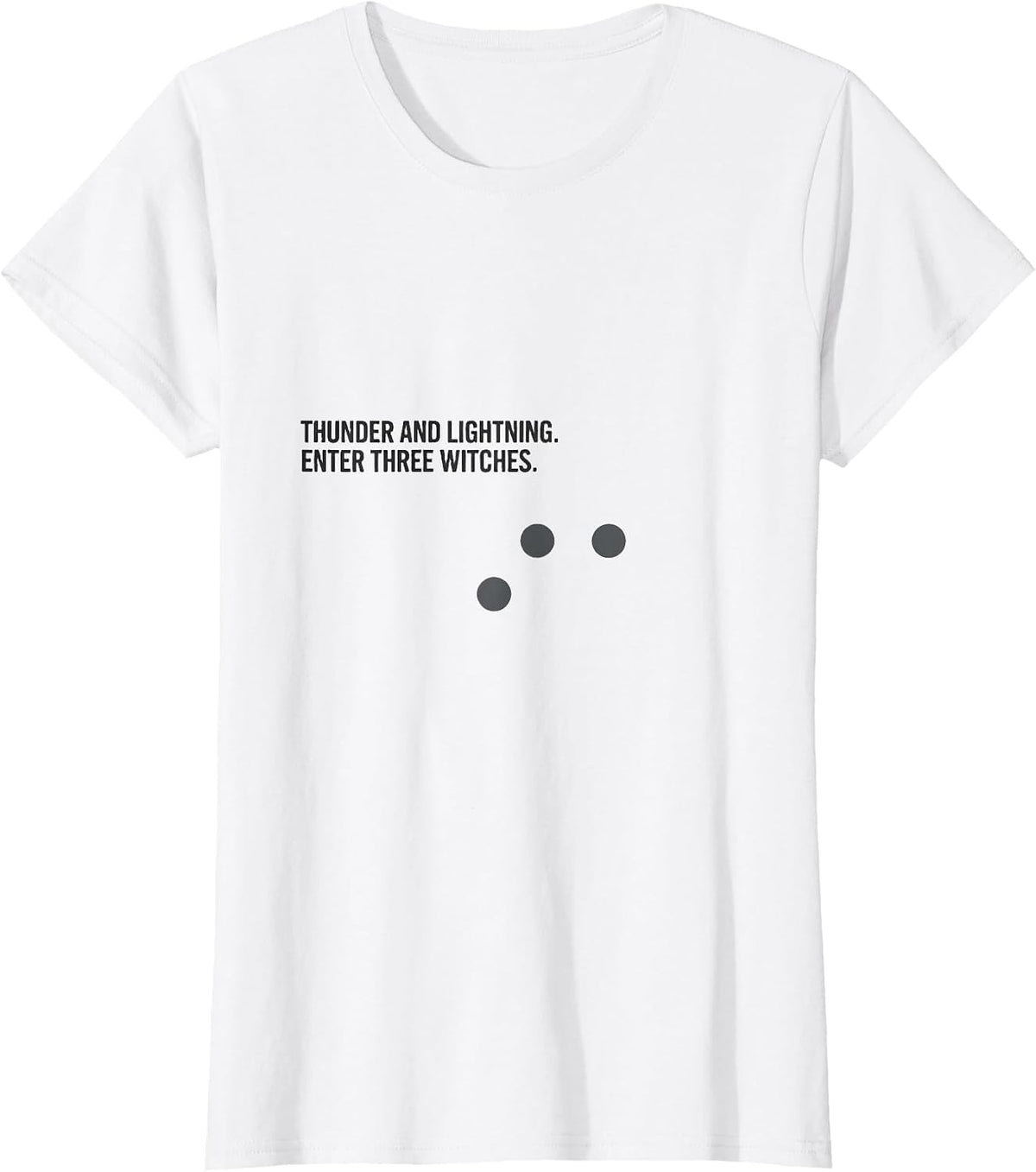 Thunder And Lightning Enter Three Witches Shakespeare Fan T-Shirt - White