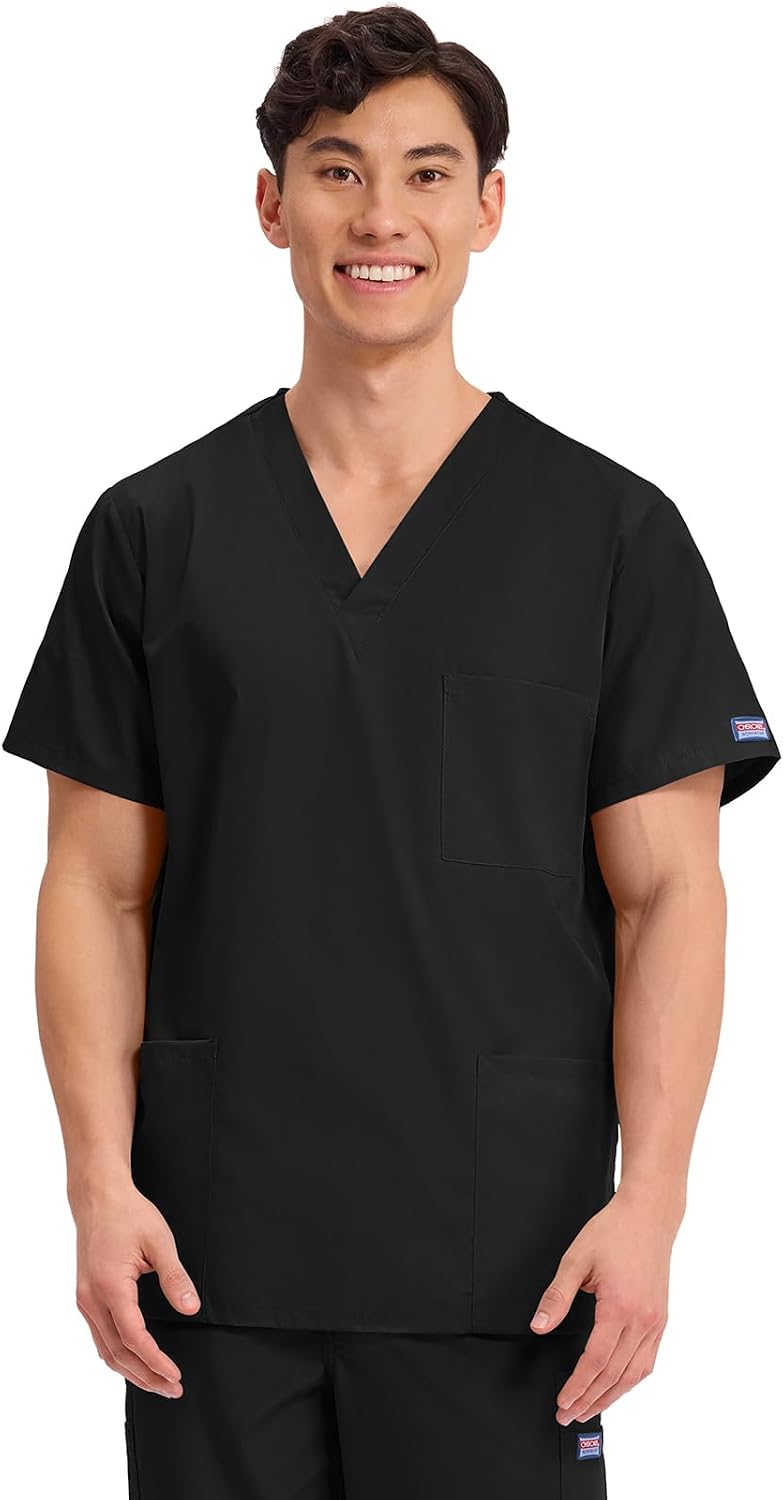 Cherokee WW Originals Scrubs for Women and Men Unisex V-Neck Scrub Top - Black