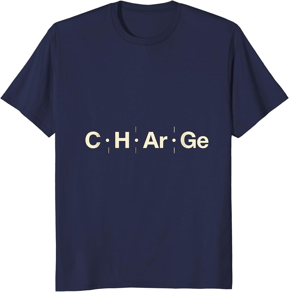 C H Ar Ge Minimalist Periodic Table Chemistry Humor Science T-Shirt - Navy Blue
