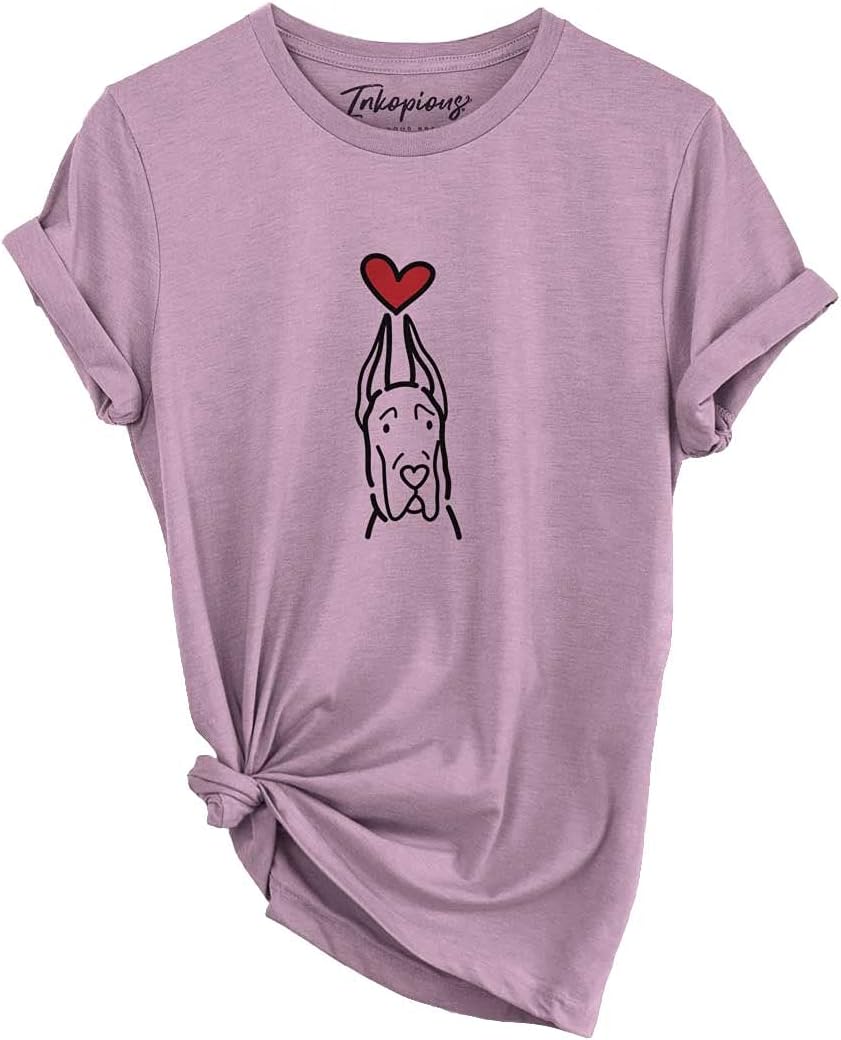 Inkopious Love Always Great Dane T-Shirt - Unisex Orchid Crewneck