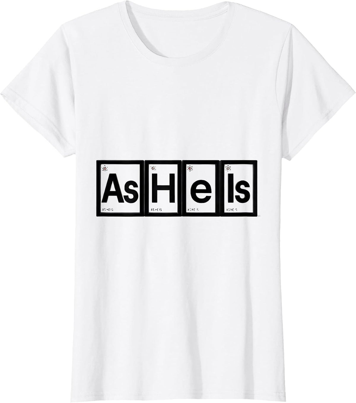 Women's As He Is Bauhaus Modernist Periodic Table Chemistry Teacher T-Shirt - White