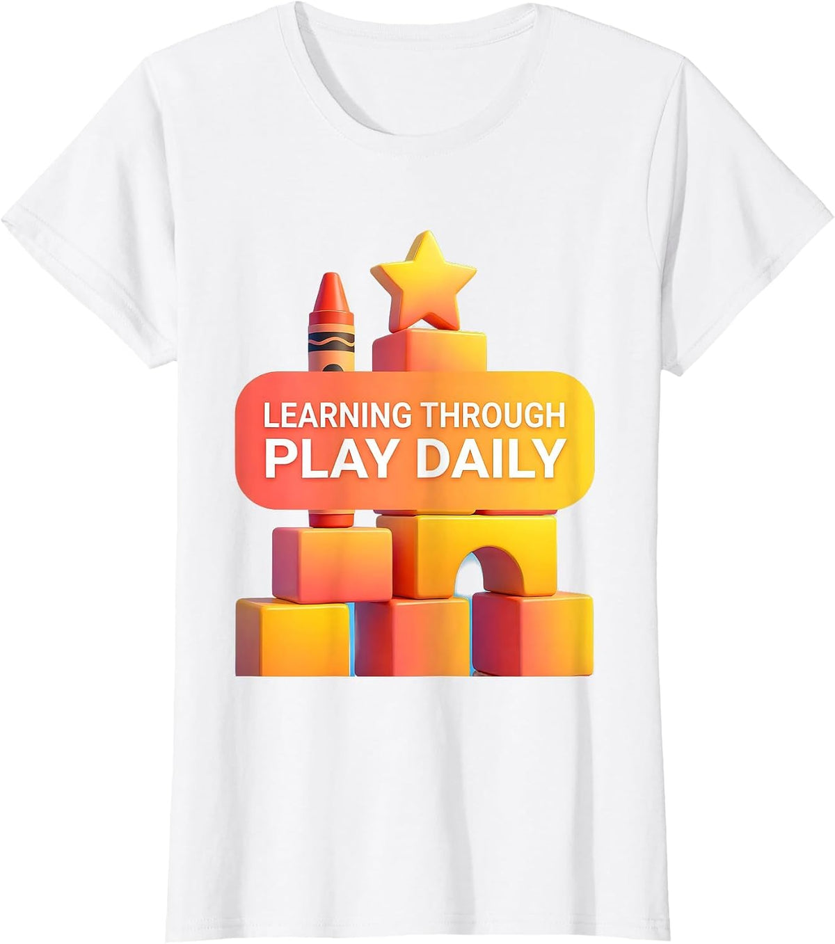 Learning Through Play Daily PreK Design T-Shirt - White