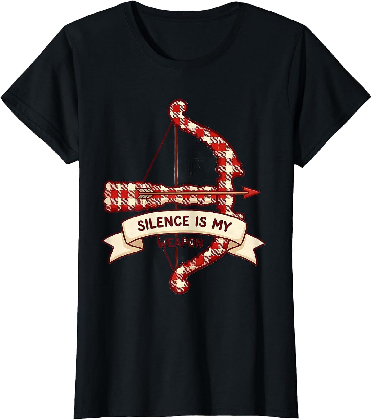 Silence Is My Weapon Bold Statement Design T-Shirt - Black