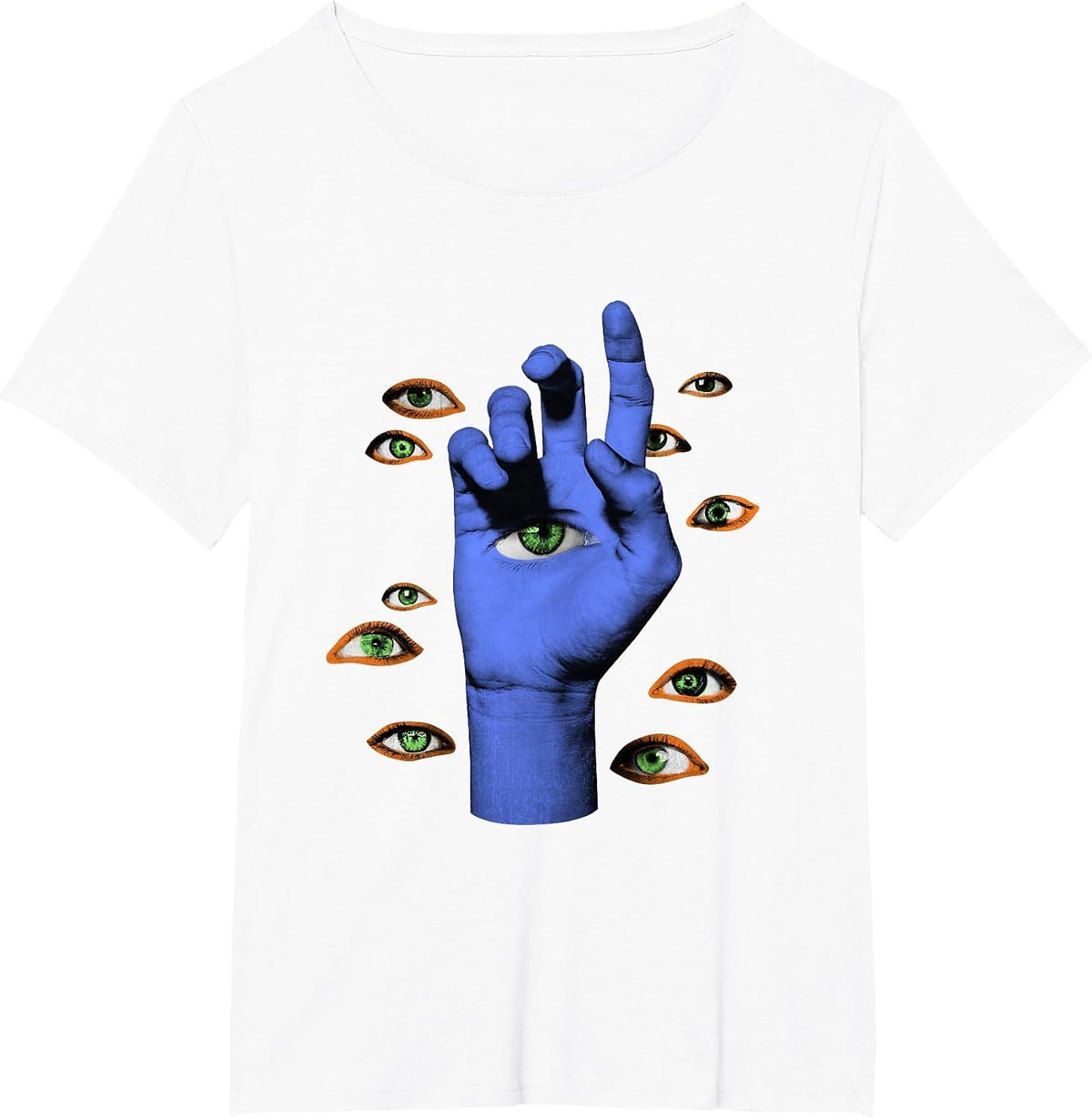 Weirdcore Hand Eyeballs Weird Eyes Goth Grunge Gothic Odd T-Shirt - White