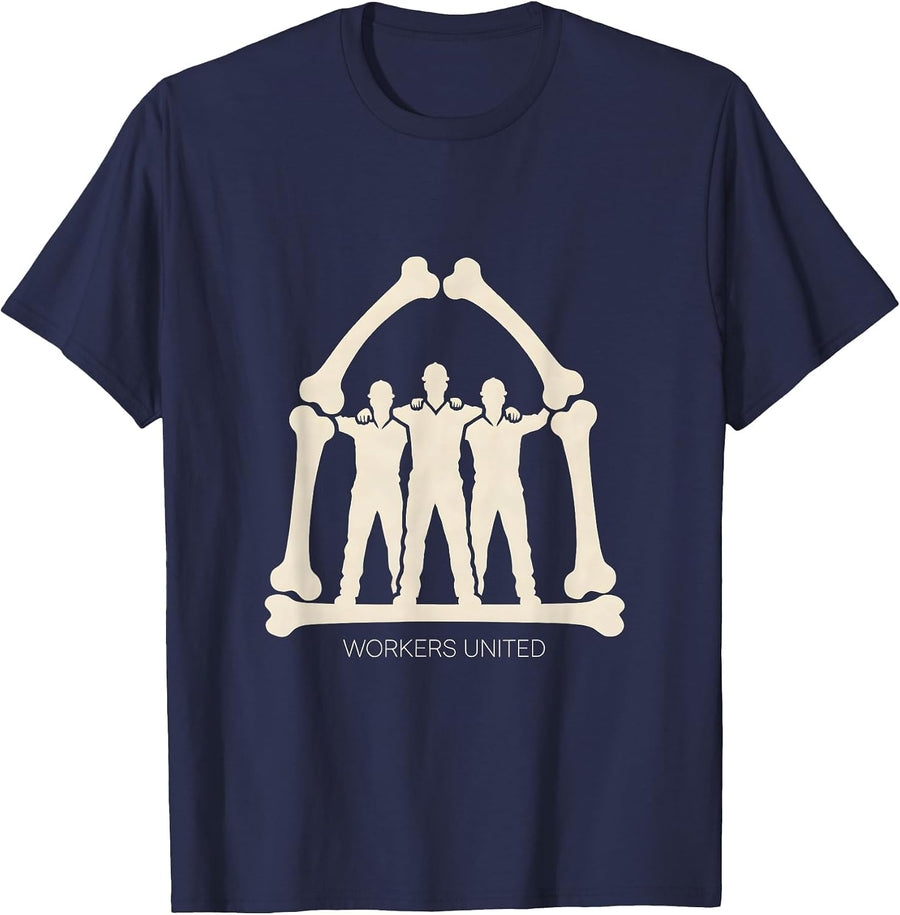 Workers United Proud Union Worker Solidarity Labor Day T-Shirt - Navy Blue