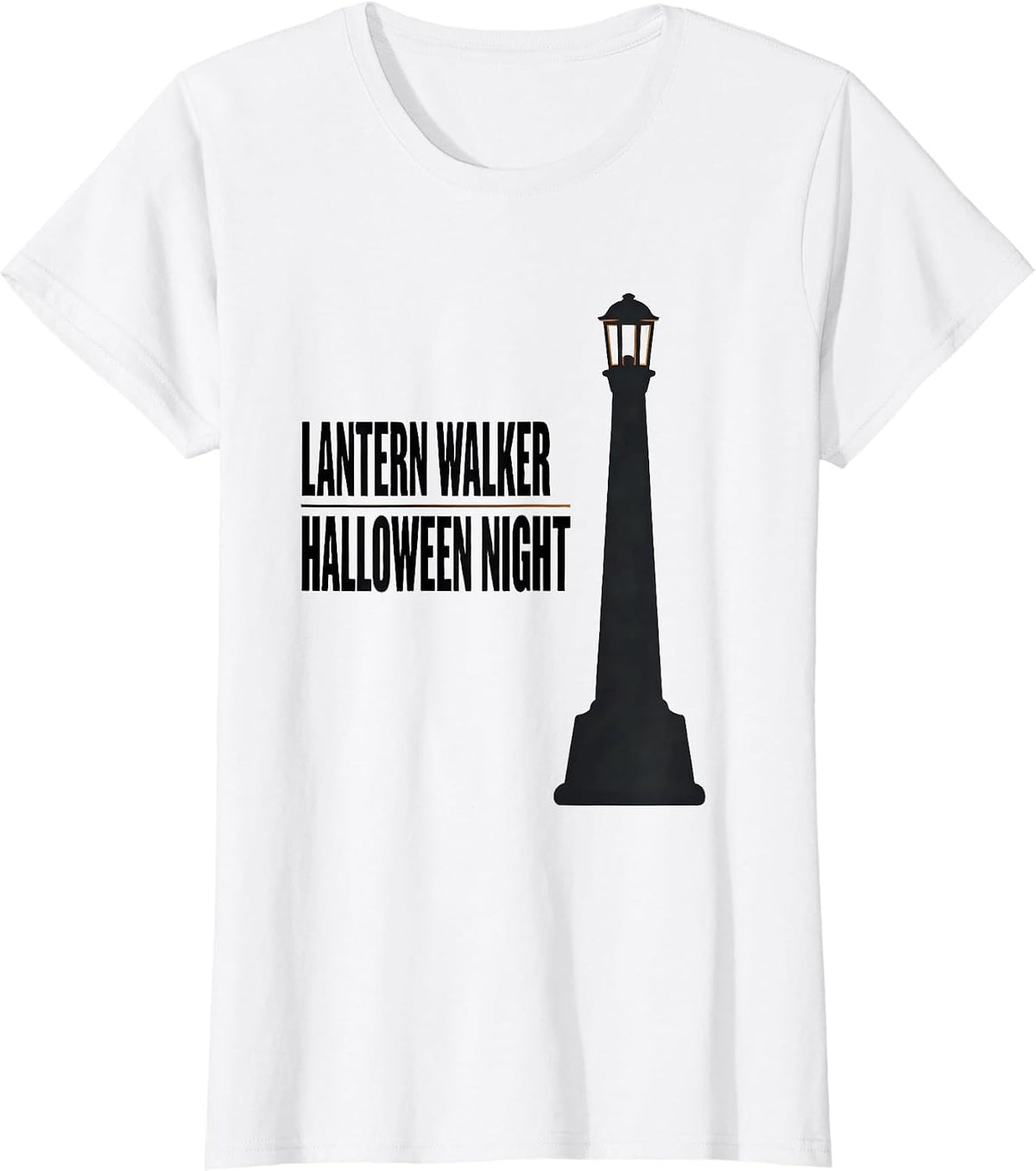 Women's Lantern Walker Halloween Night Faith Over Fear Christian T-Shirt - White