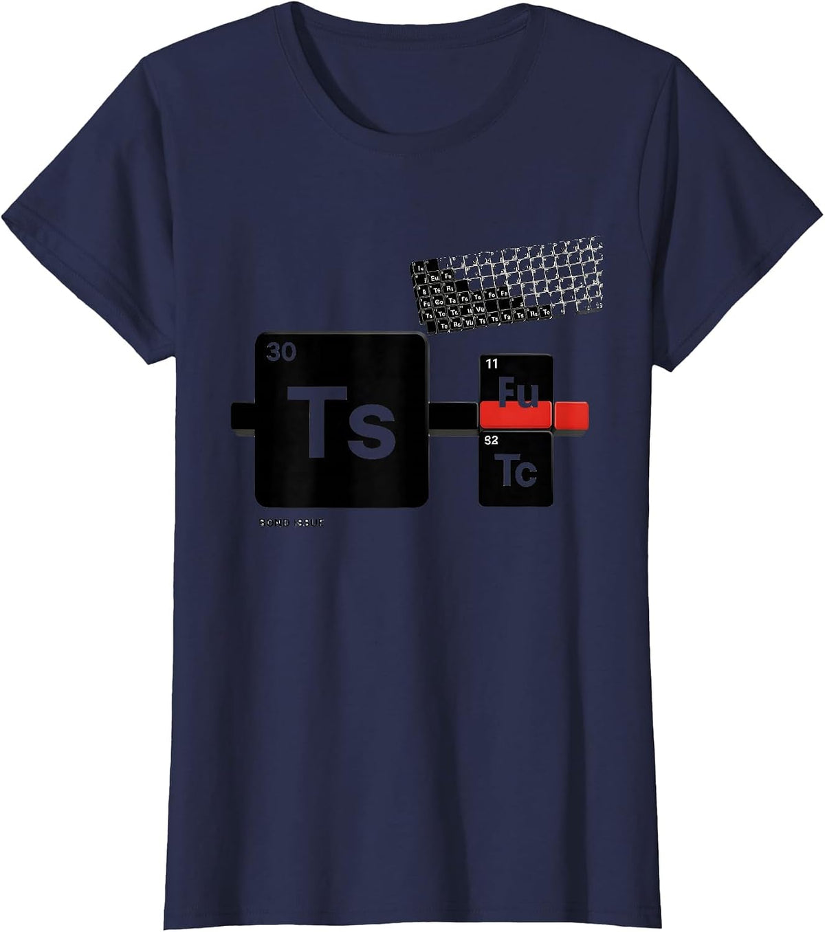 Women's Bond Issue Funny Chemistry Science Nerd Humor T-Shirt - Navy Blue