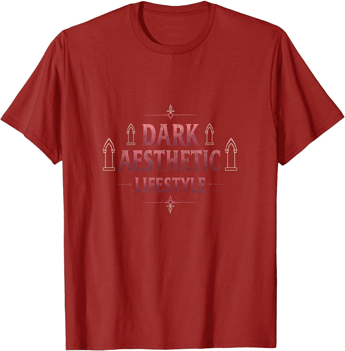 Dark Aesthetic Lifestyle Gothic Design T-Shirt - Cranberry Red