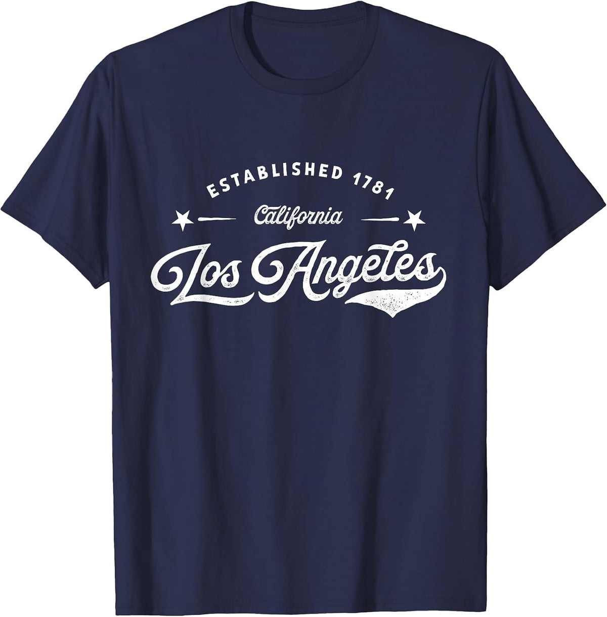 Casual Classic Retro Los Angeles California 1781 USA T-Shirt - Navy Blue