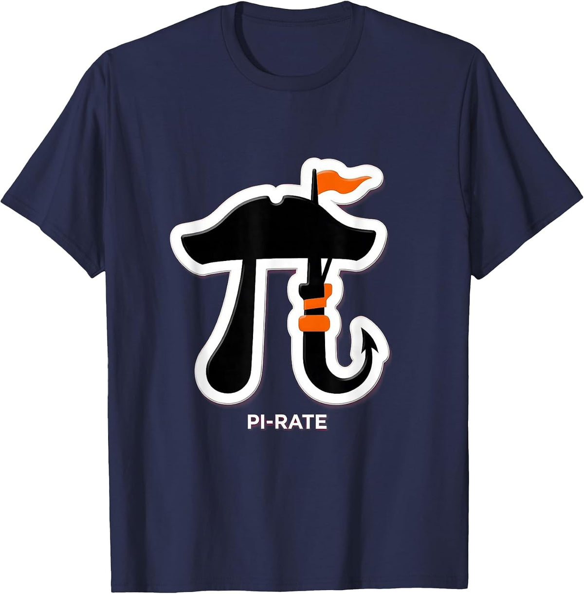 Men's Pi-Rate Funny Math Teacher Halloween Costume Substitutes T-Shirt - Navy Blue