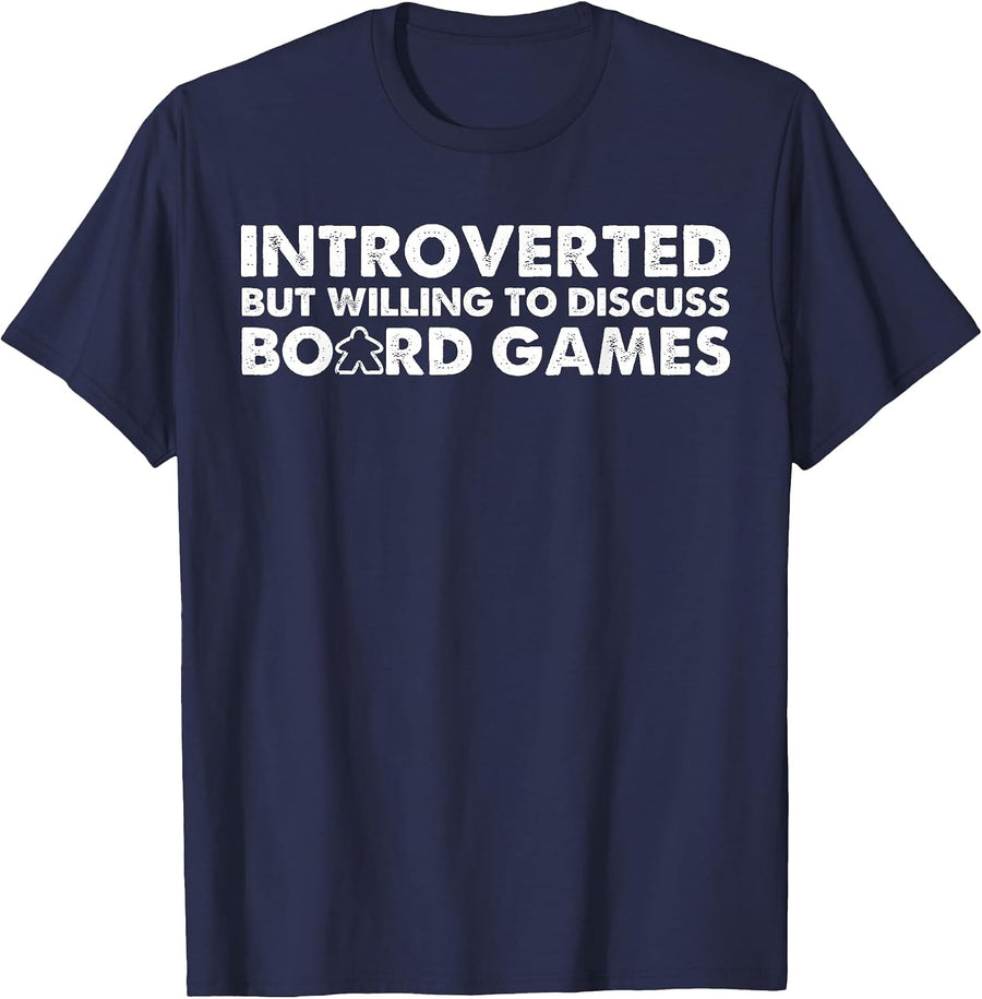 Introverted But Willing to Discuss Board Games T-Shirt - Navy Blue