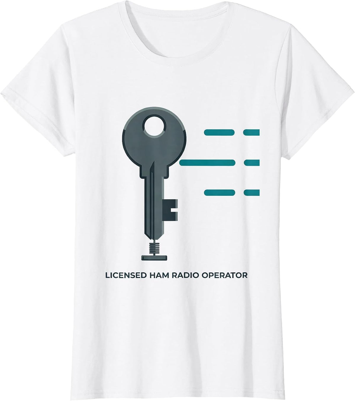 Women's Licensed Ham Radio Operator Flat Vector Hobbyist Pride T-Shirt - White