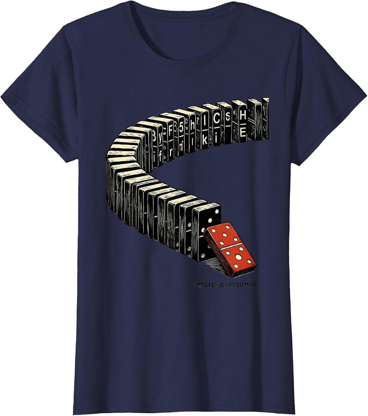 Women's May I Taste That Element Funny Periodic Table Science T-Shirt - Navy Blue
