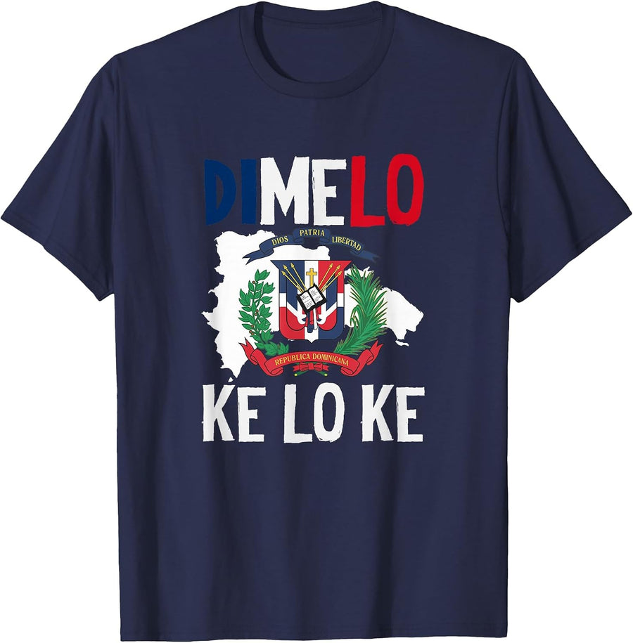 Dominican Republic Pride Dimelo Ke Lo Ke T-Shirt - Navy Blue