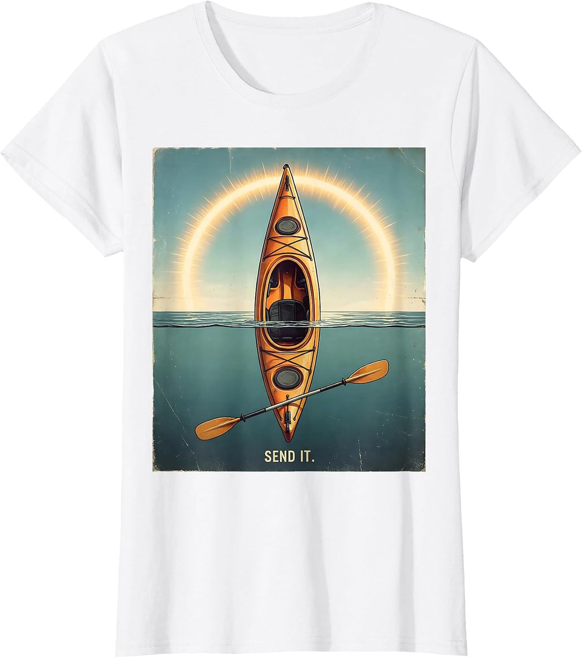Women's Kayak Hull Vintage Kayak Lover Kayaking Gift T-Shirt - White