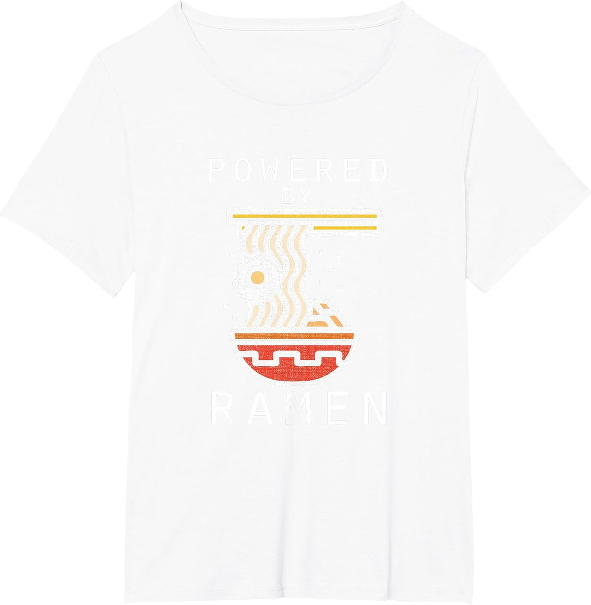 Powered by Ramen Funny Noodles T-Shirt - White