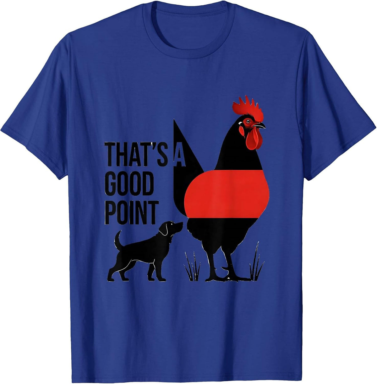 Men's That's A Good Point Minimalist Pheasant Hunting Dog Humor T-Shirt - Royal Blue