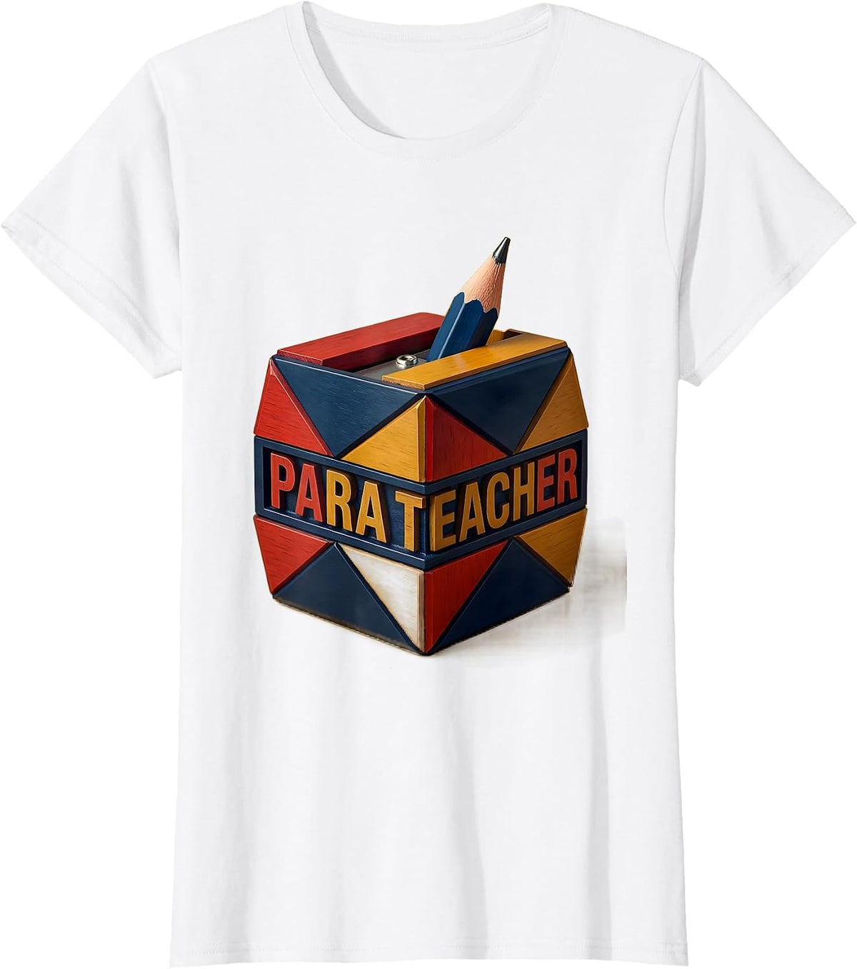 Para Teacher Retro Pencil Sharpener Back To School Teacher T-Shirt - White