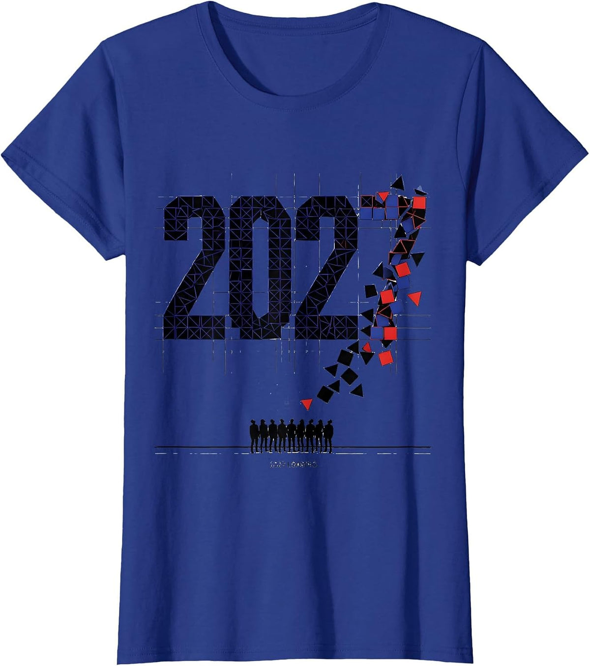 Women's 2027 Loading Geometric New Year Party Countdown Family T-Shirt - Royal Blue