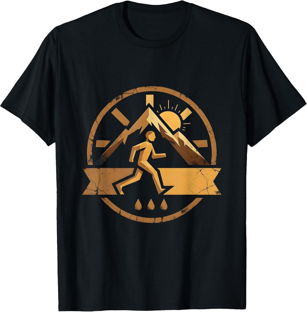 Men's Faith Over Fear Runner Breaking Finish Line T-Shirt - Black