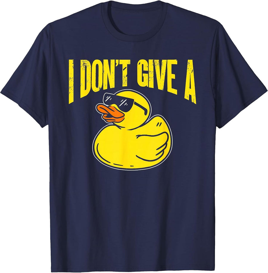 Duck Lover Funny Ducks I Don't Give A Duck T-Shirt - Navy Blue