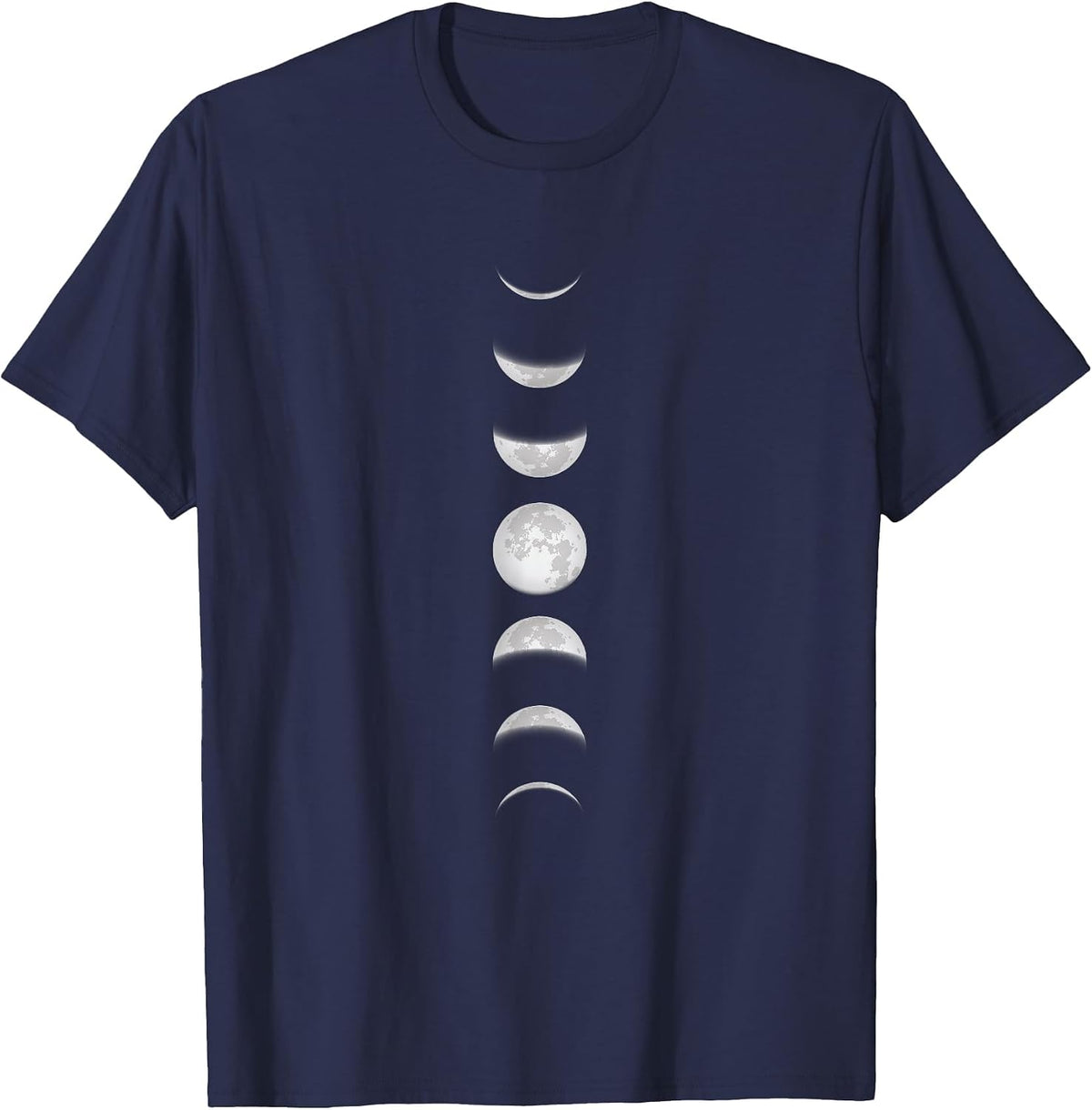 Moon Phases Lunar Gothic Goth Witchy Wicca Grunge Witchcraft T-Shirt - Navy Blue