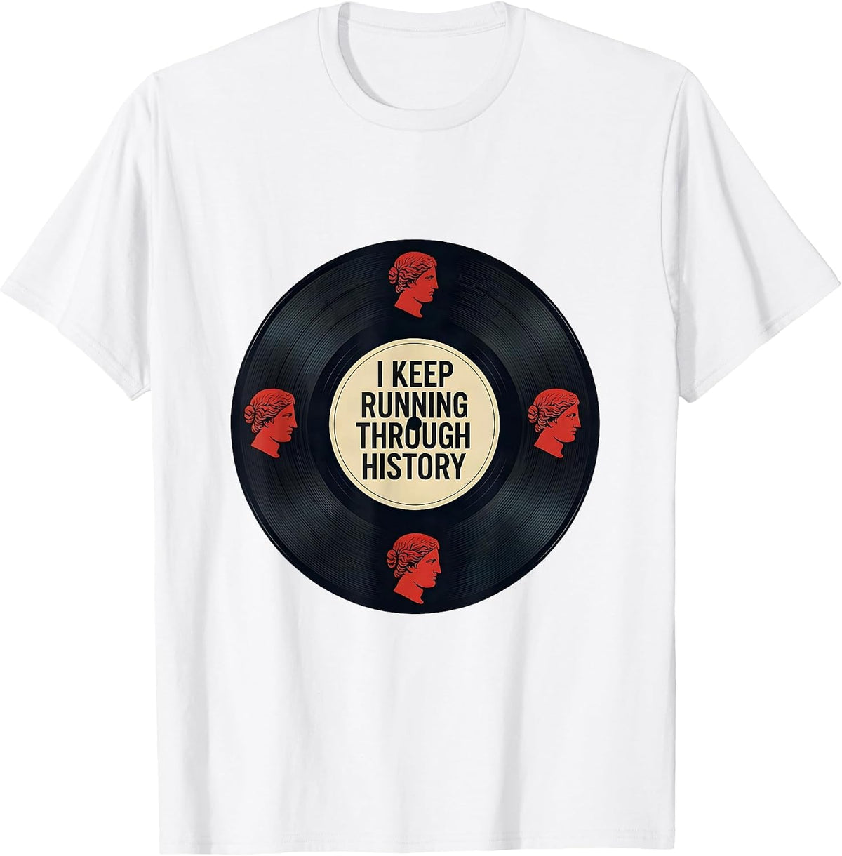 Men's I Keep Running Through History Funny History Teacher History T-Shirt - White