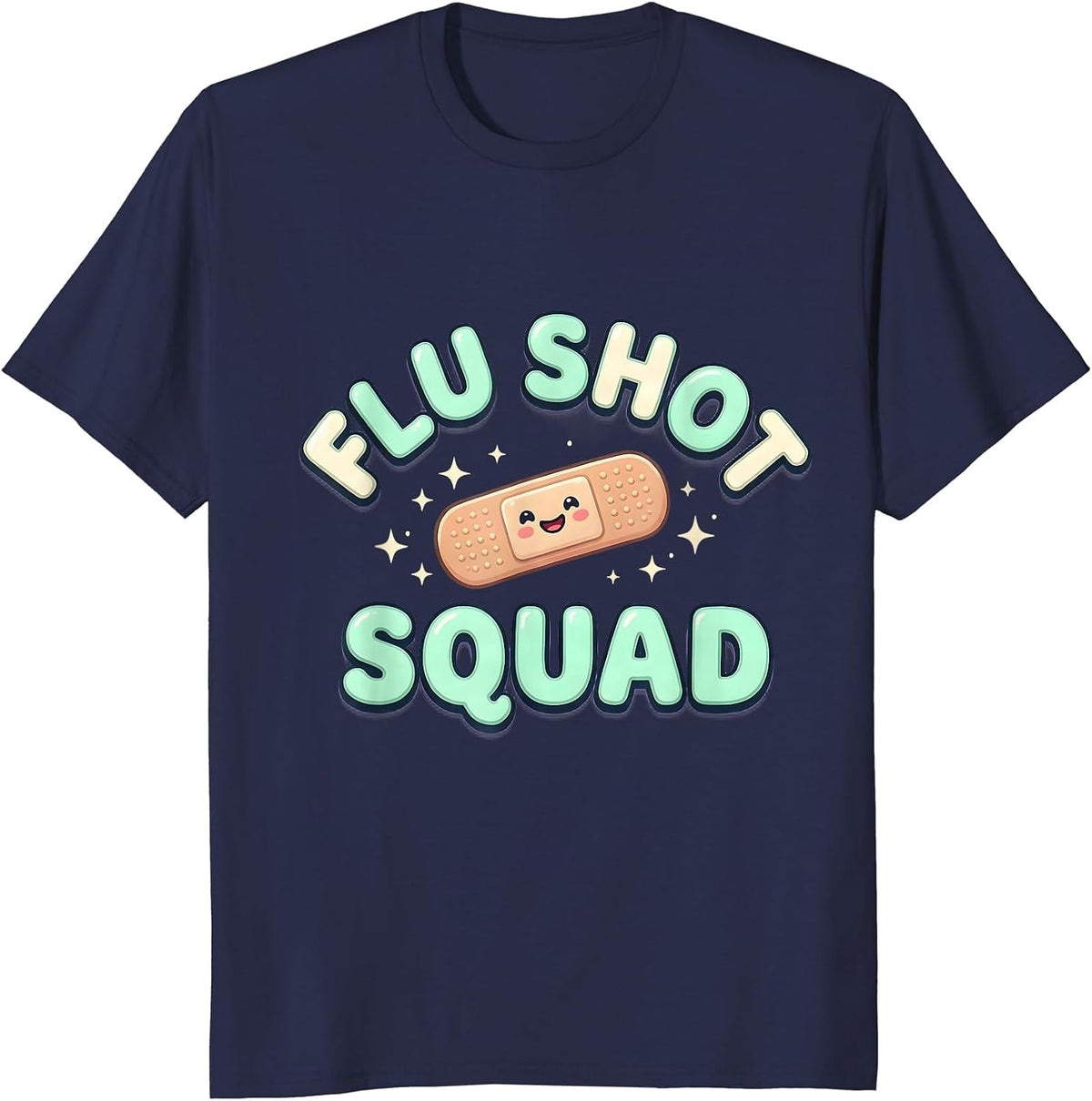 Flu Shot Squad Cute Nurse Doctor Vaccine Humor T-Shirt - Navy Blue