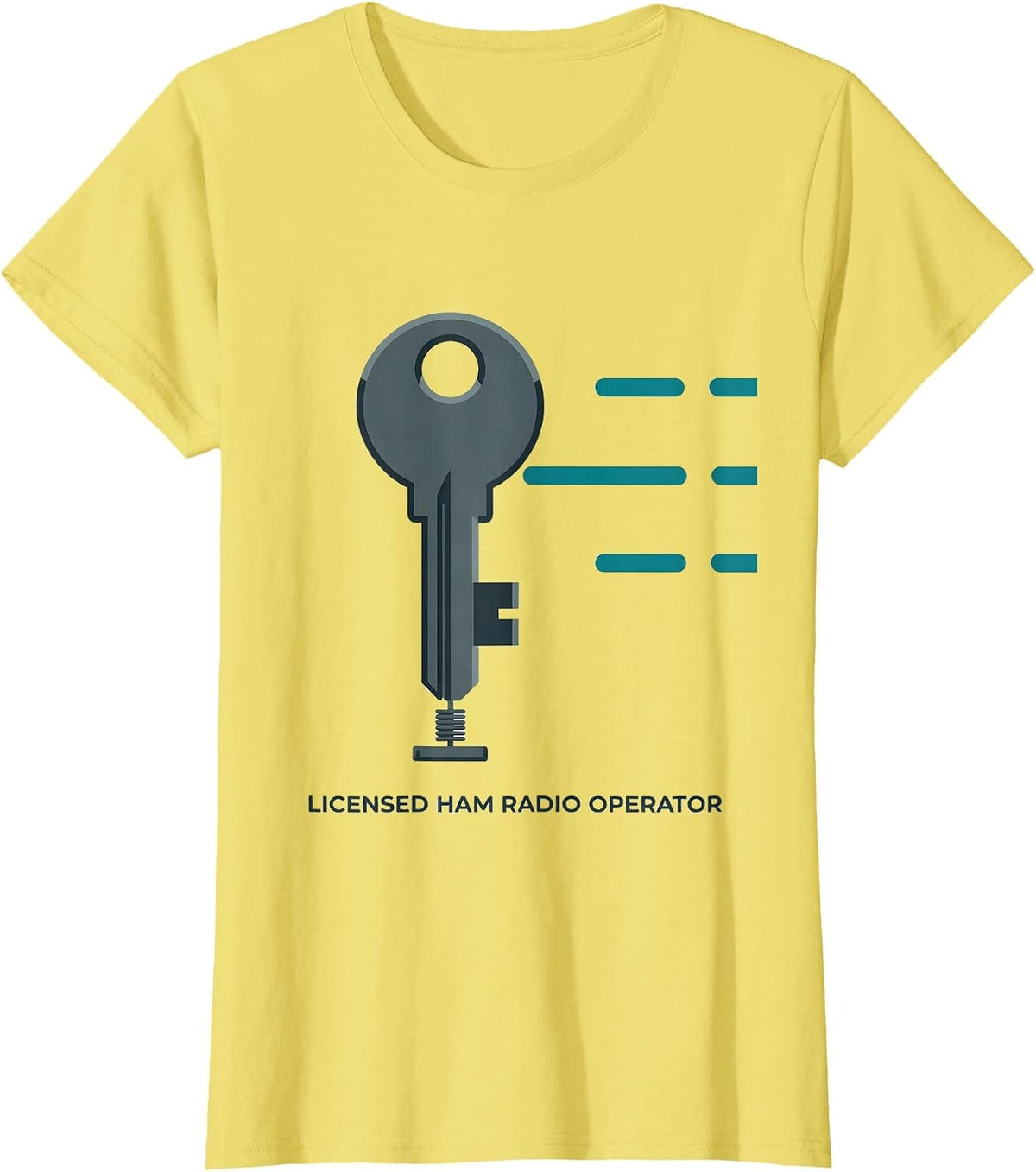 Women's Licensed Ham Radio Operator Flat Vector Hobbyist Pride T-Shirt - Lemon Yellow