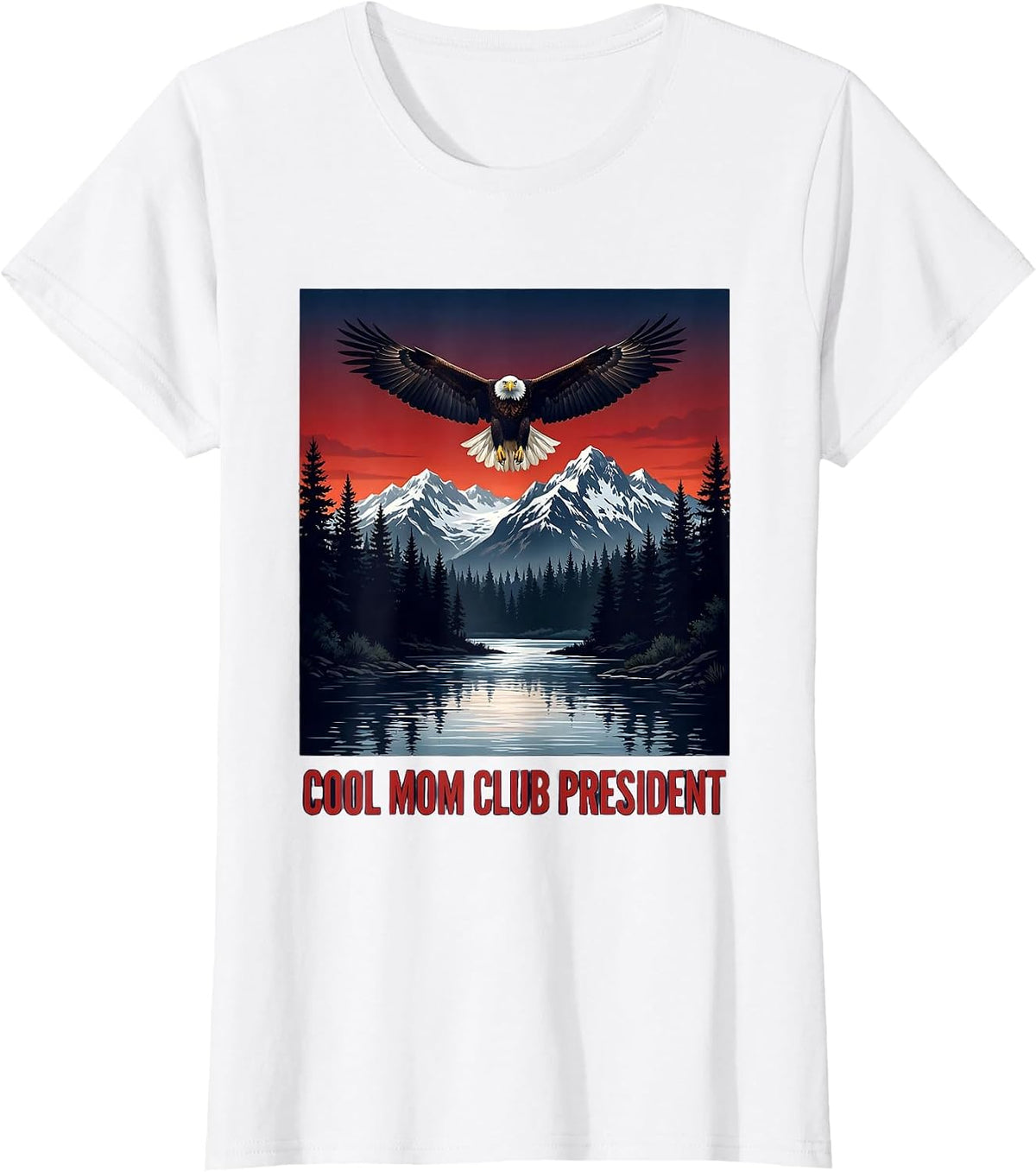 Cool Mom Club President Graphic Design T-Shirt - White