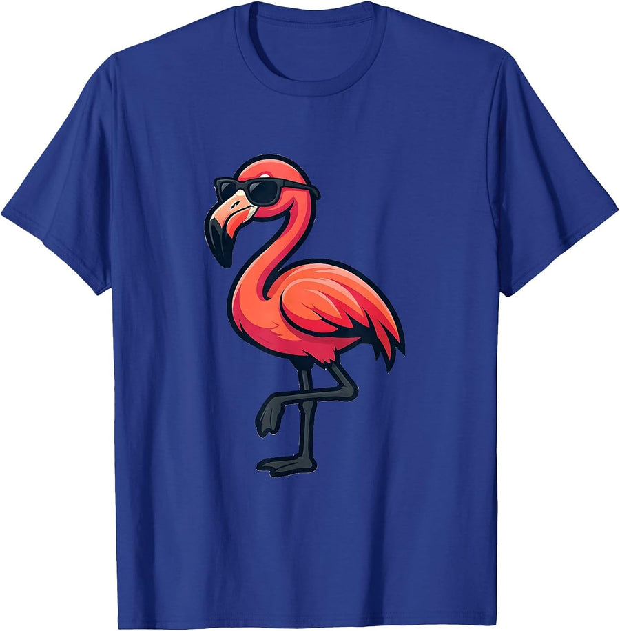 Flamingo Mascot Cool Novelty Bird Lover Gift T-Shirt, Men, Royal Blue, Small - As Pictured